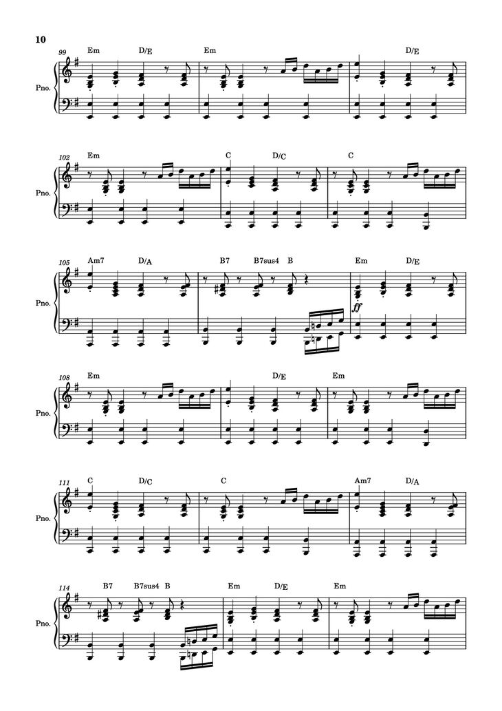 Page 10 of the piano sheet music PDF Piano - score-ac10da829c3a45c6064f733a05b3831e Piano by Undefined