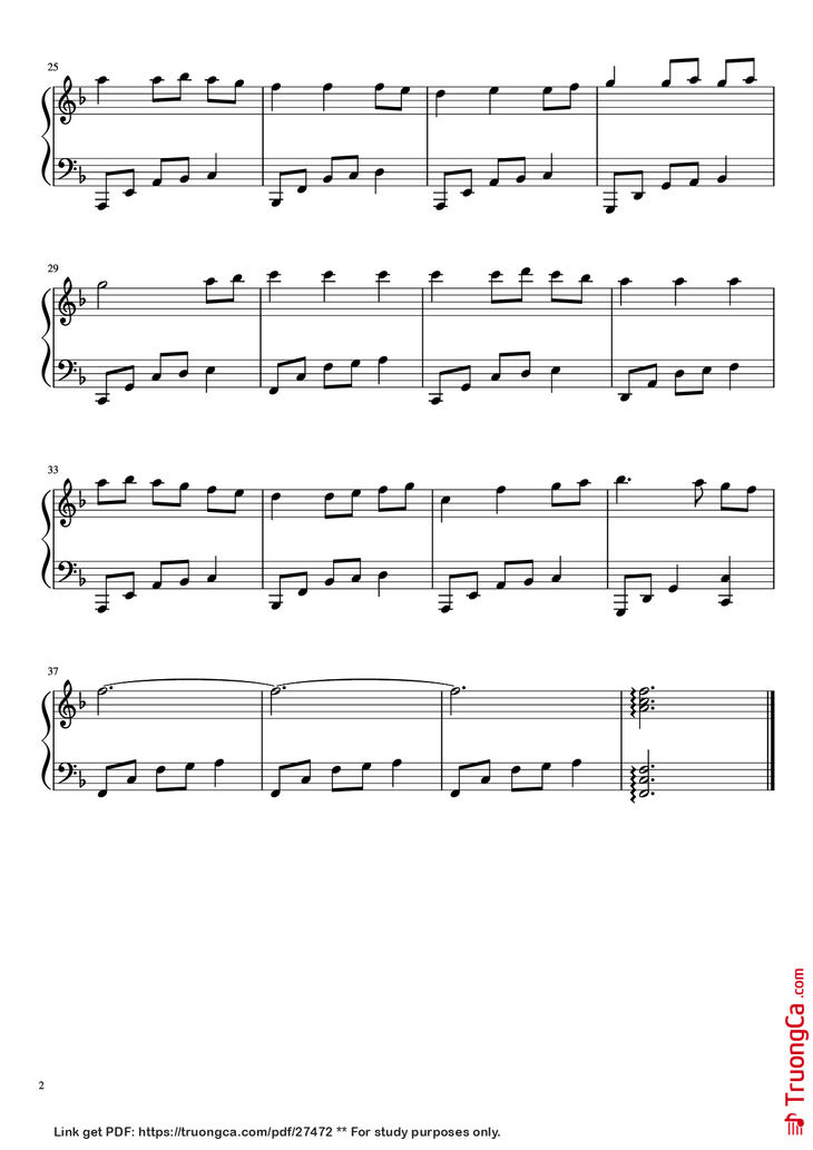 Page 2 of the piano sheet music PDF Piano - Always with me (千与千寻) Easy ver. by Joe Hisaishi
