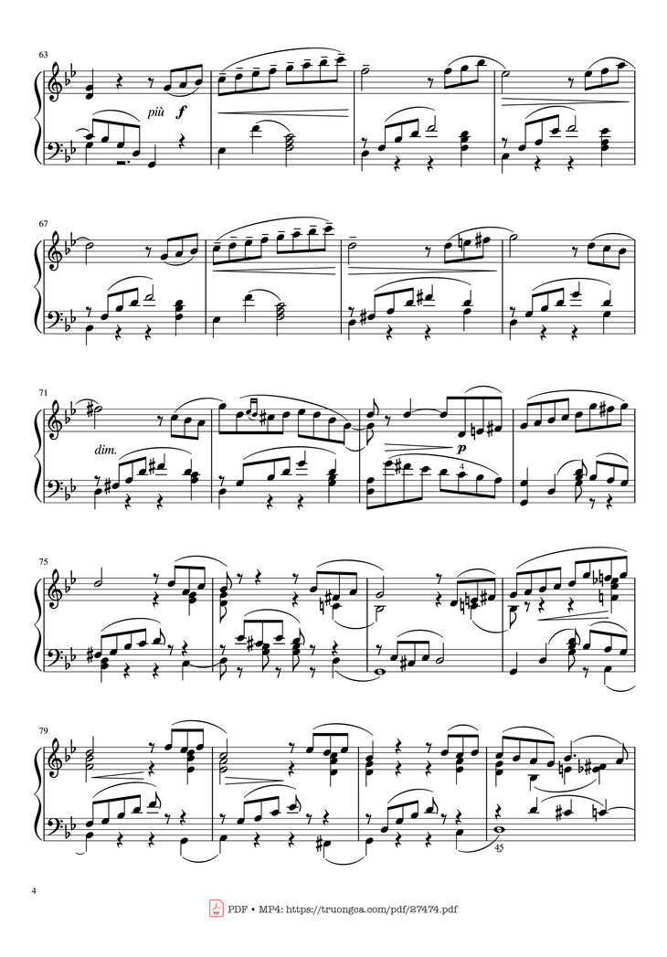 Page 4 of the piano sheet music PDF Piano - The Seasons, Op. 37a, June, Barcarolle, Tchaikovsky by Pyotr Ilyich Tchaikovsky