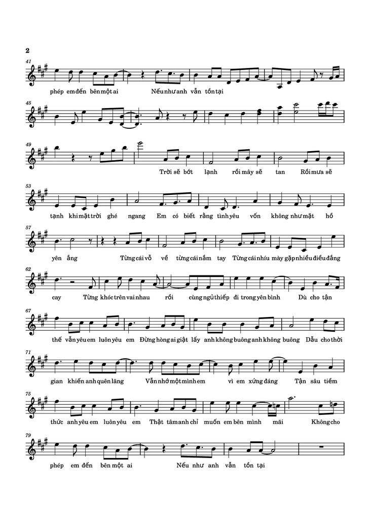 Page 2 of the piano sheet music PDF Piano - Dù cho tận thế by NGUYỄN PHÚC THIỆN