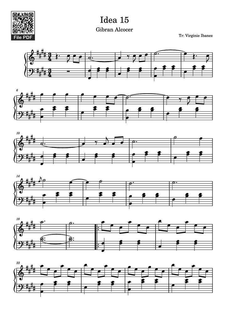 Page 1 of the piano sheet music PDF Piano - Idea 15 Piano by Tr: Virginie Ibanez