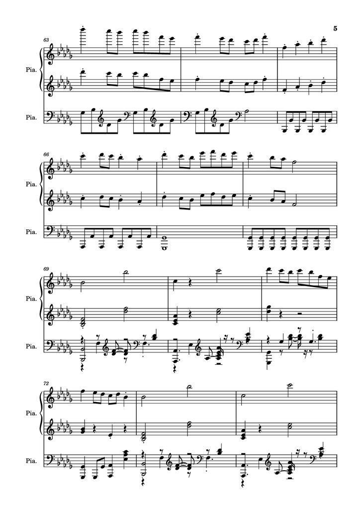 Page 5 of the piano sheet music PDF Piano - Hinkik - Time Leaper Piano by Undefined