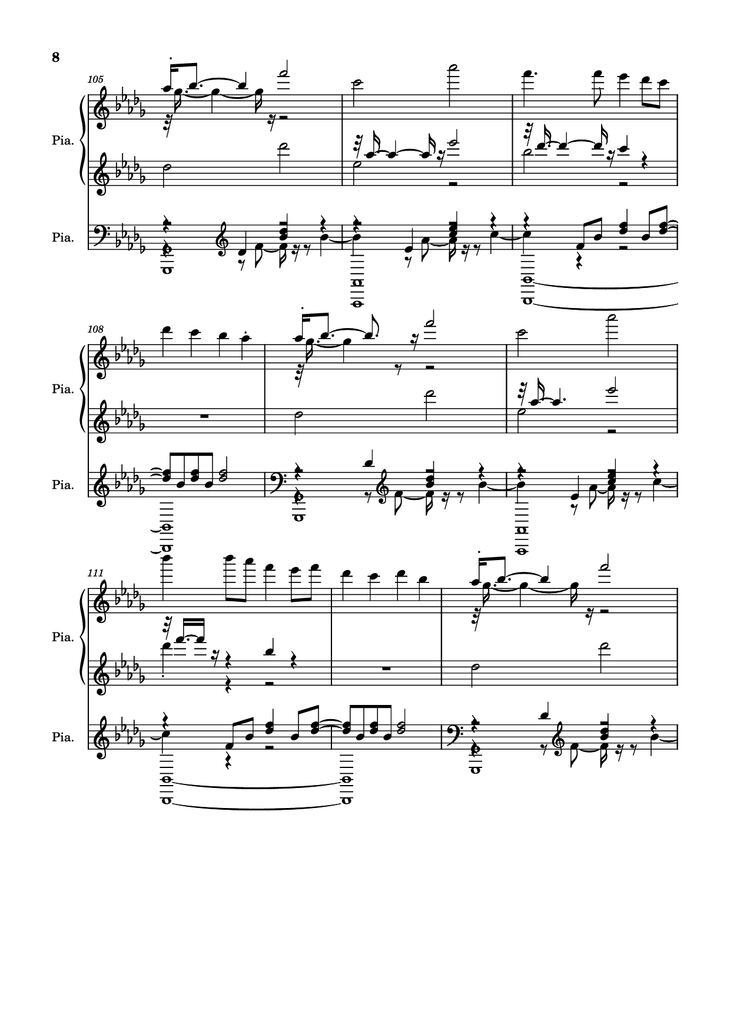 Page 8 of the piano sheet music PDF Piano - Hinkik - Time Leaper Piano by Undefined