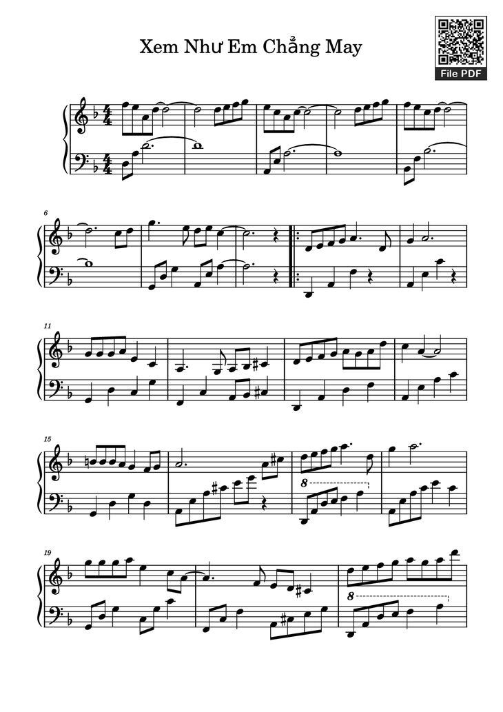 Page 1 of the piano sheet music PDF Piano - Xem Như Em Chẳng May Piano by Trung Ngon