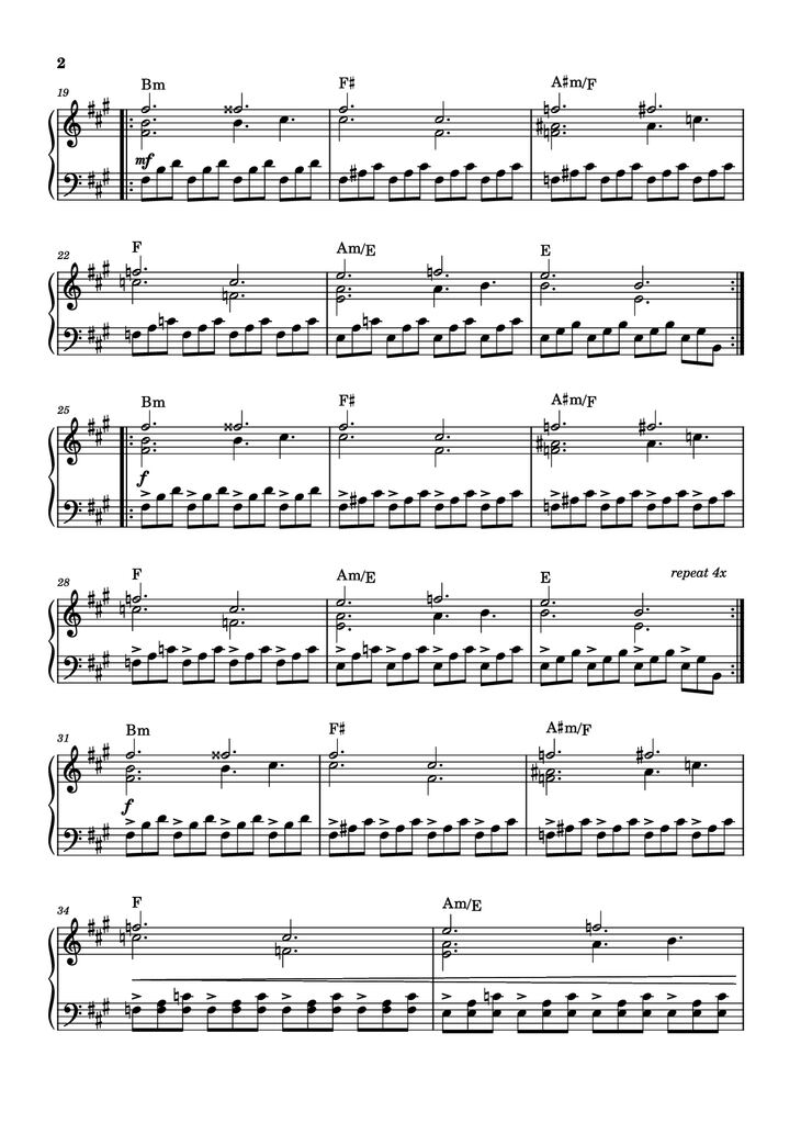 Page 2 of the piano sheet music PDF - Rockets Fall On Rocket Falls Piano by Transcribed by: Sam Anderson