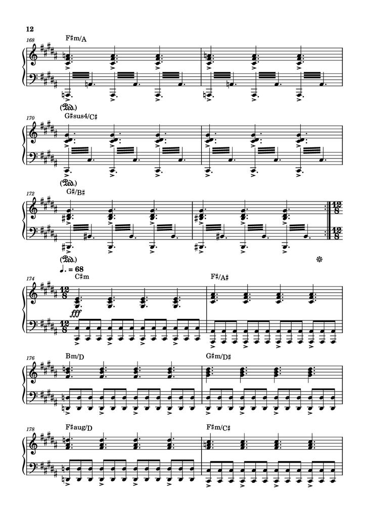 Page 12 of the piano sheet music PDF - Rockets Fall On Rocket Falls Piano by Transcribed by: Sam Anderson