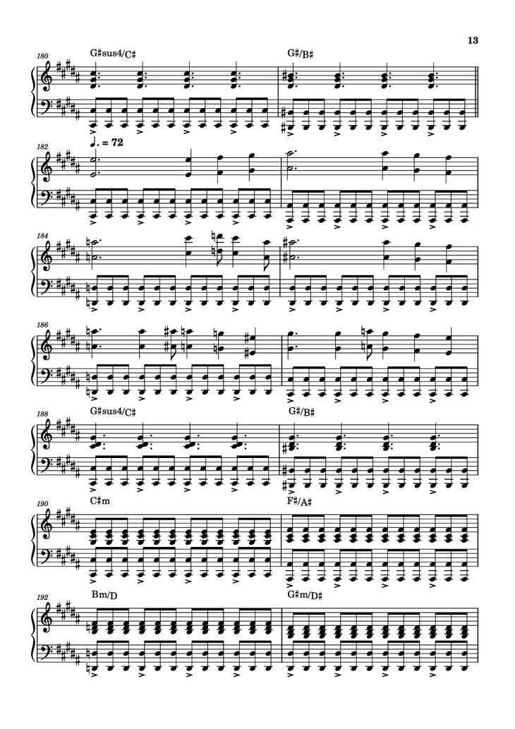 Page 13 of the piano sheet music PDF - Rockets Fall On Rocket Falls Piano by Transcribed by: Sam Anderson