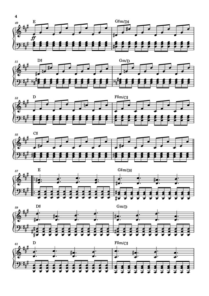 Page 4 of the piano sheet music PDF - Rockets Fall On Rocket Falls Piano by Transcribed by: Sam Anderson