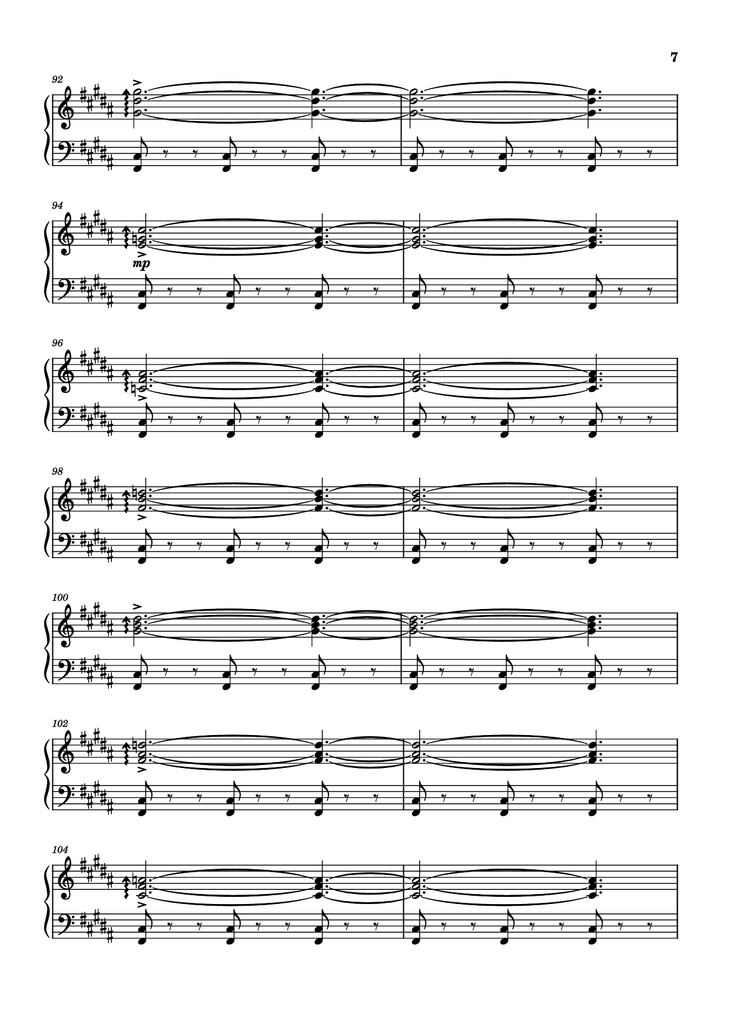 Page 7 of the piano sheet music PDF - Rockets Fall On Rocket Falls Piano by Transcribed by: Sam Anderson