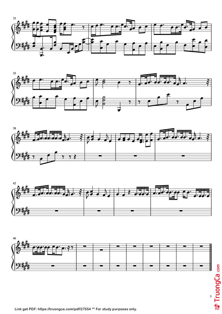 Page 3 of the piano sheet music PDF Piano - Hello Mr My Yesterday Piano by Undefined