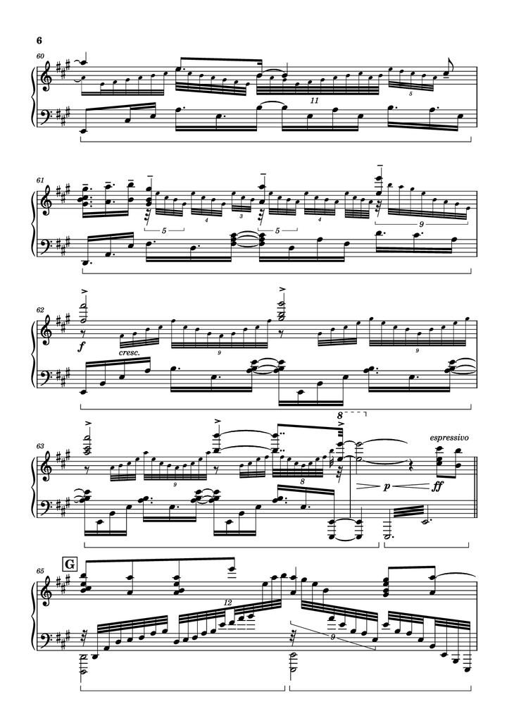 Page 6 of the piano sheet music PDF Piano - Call of Silence Piano by Original Music by Hiroyuki Sawano