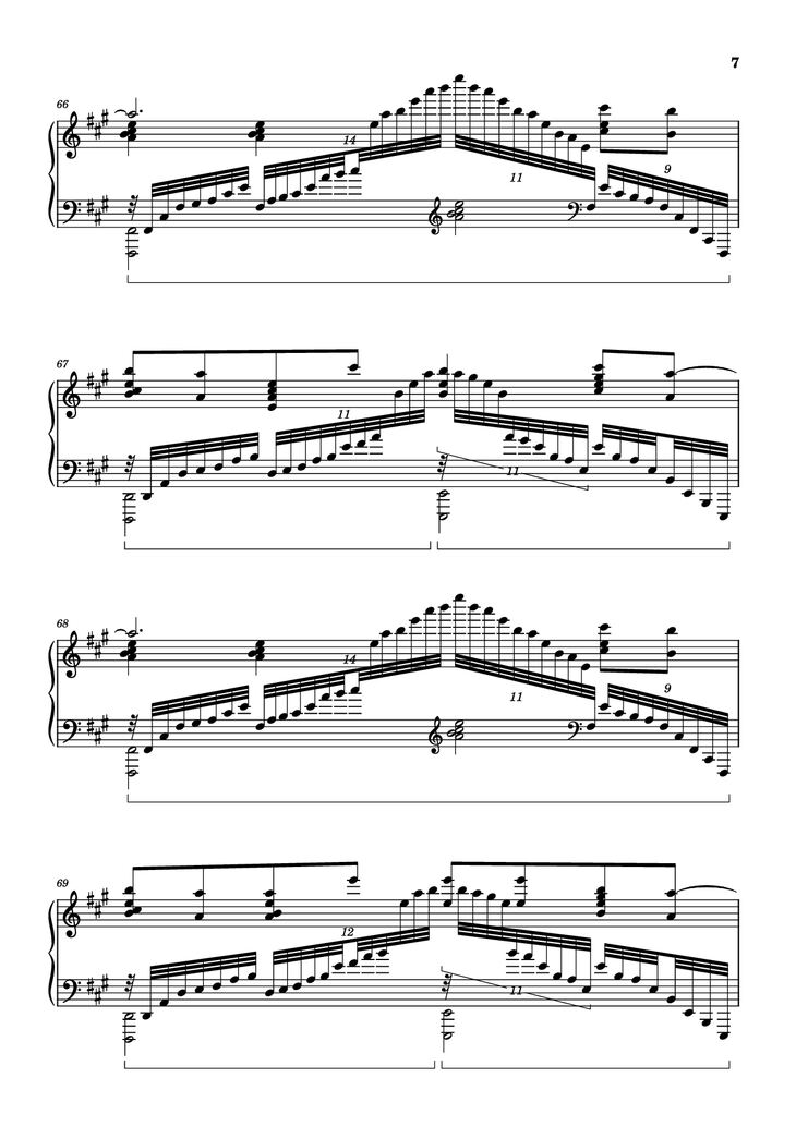Page 7 of the piano sheet music PDF Piano - Call of Silence Piano by Original Music by Hiroyuki Sawano