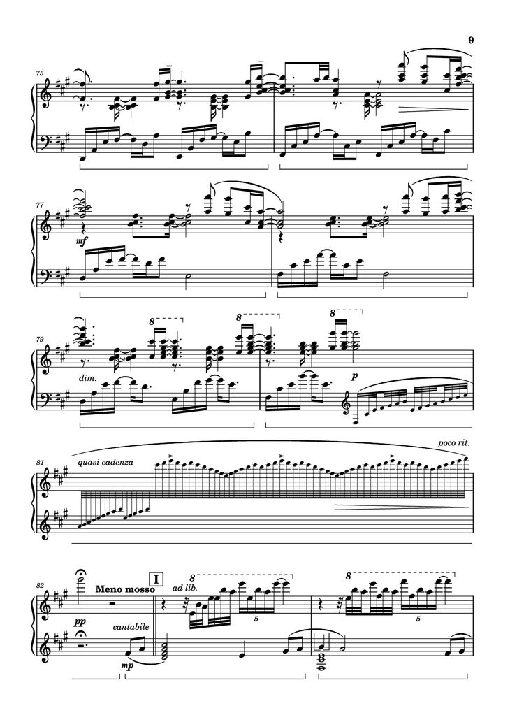 Page 9 of the piano sheet music PDF Piano - Call of Silence Piano by Original Music by Hiroyuki Sawano