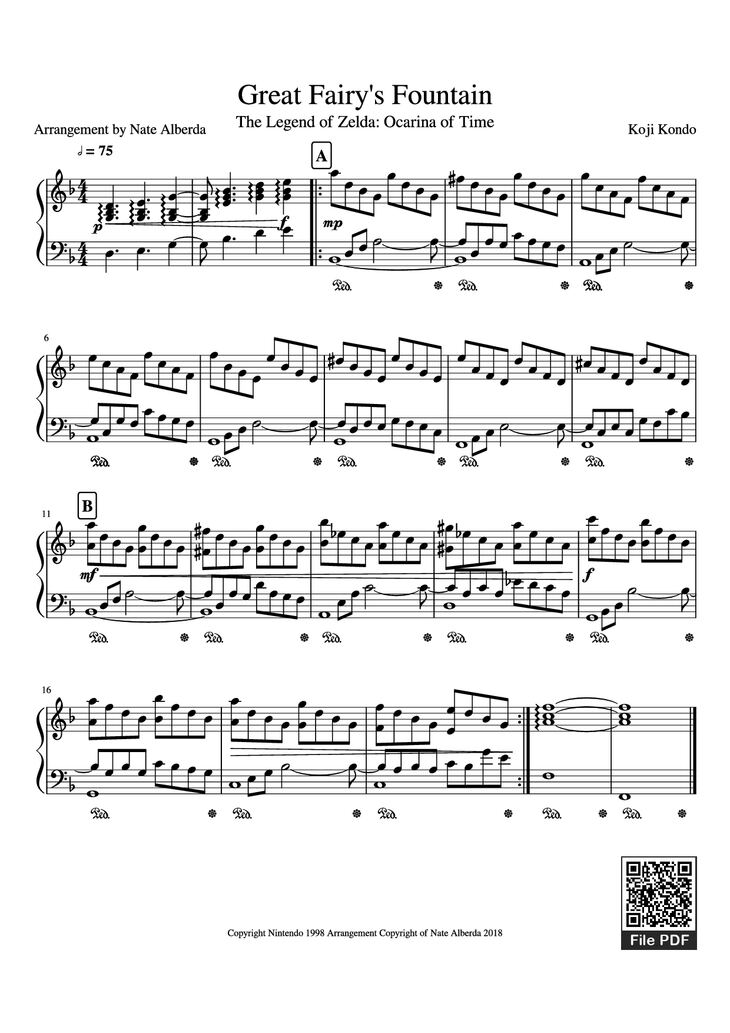 Page 1 of the piano sheet music PDF Piano - Great Fairy
