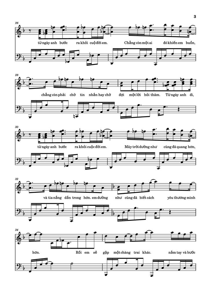 Page 3 of the piano sheet music PDF - Rồi Em Sẽ Gặp Một Chàng Trai Khác Piano by Hứa Kim Tuyền