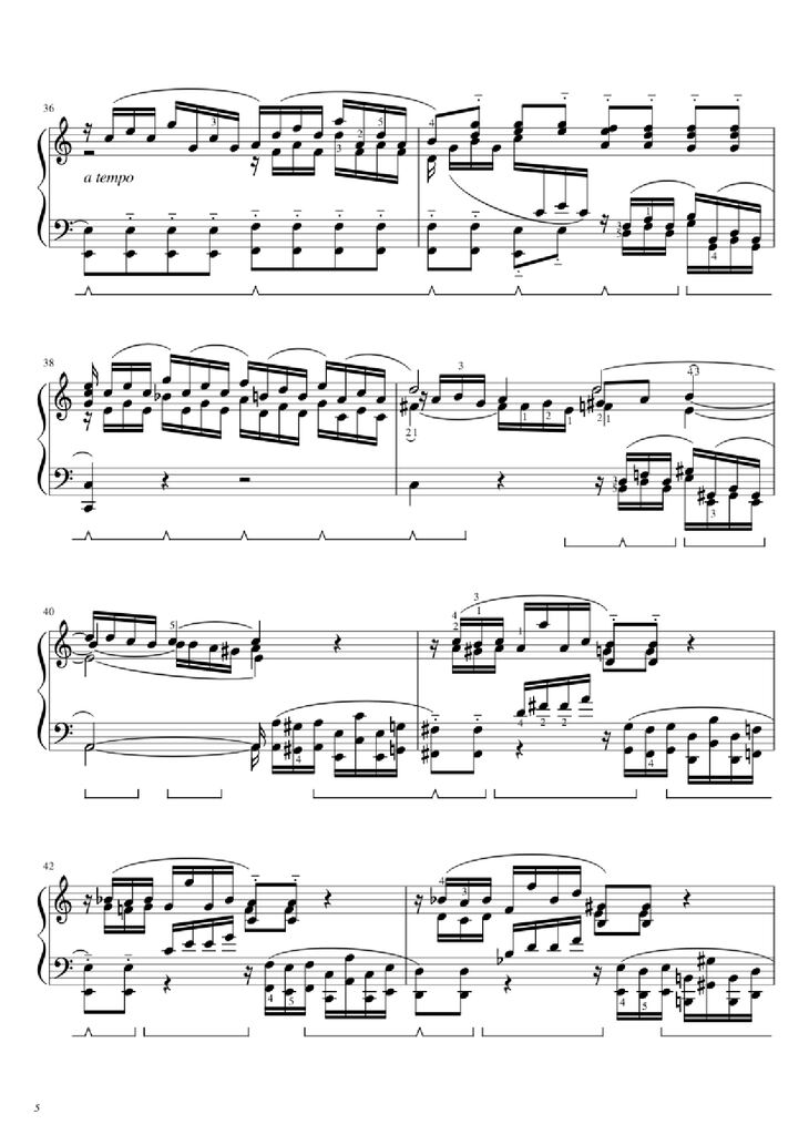 Page 5 of the piano sheet music PDF Piano - BWV 543 Piano by J.S. Bach (1685 - 1750