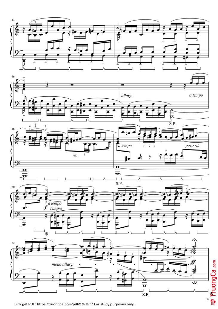 Page 6 of the piano sheet music PDF Piano - BWV 543 Piano by J.S. Bach (1685 - 1750
