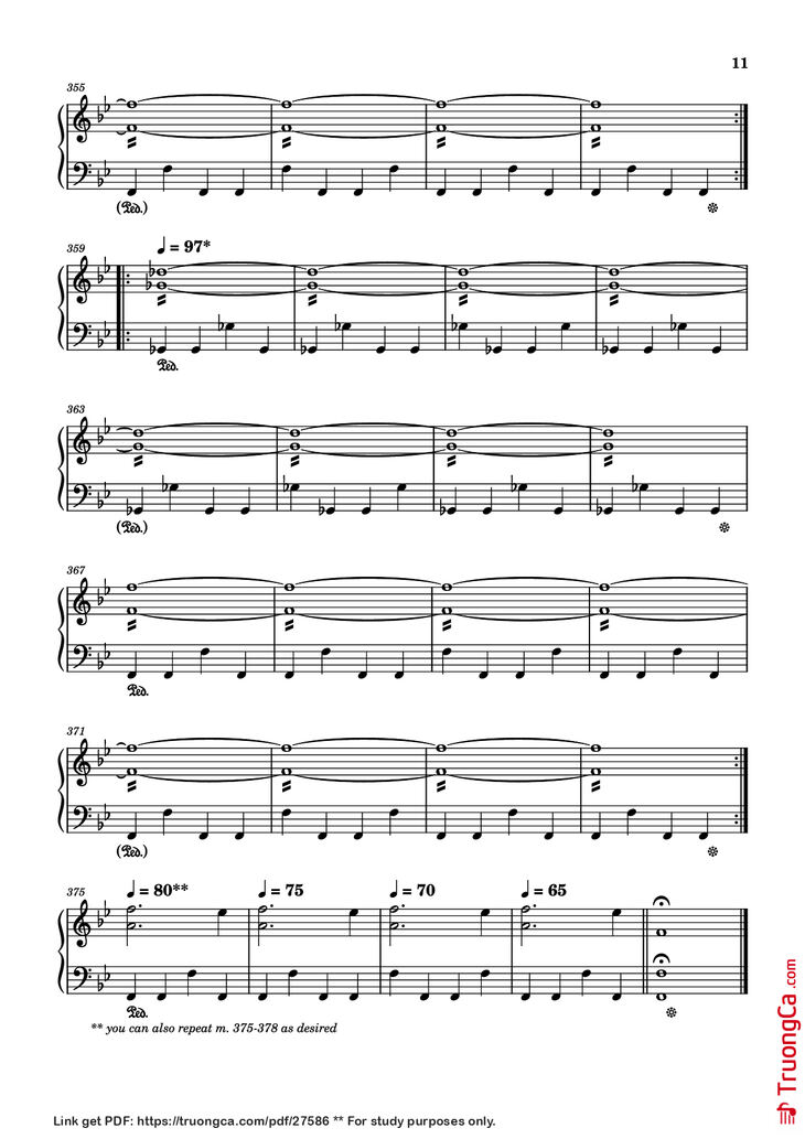 Page 11 of the piano sheet music PDF - Storm/Gathering Storm Piano by Transcribed by: Sam Anderson