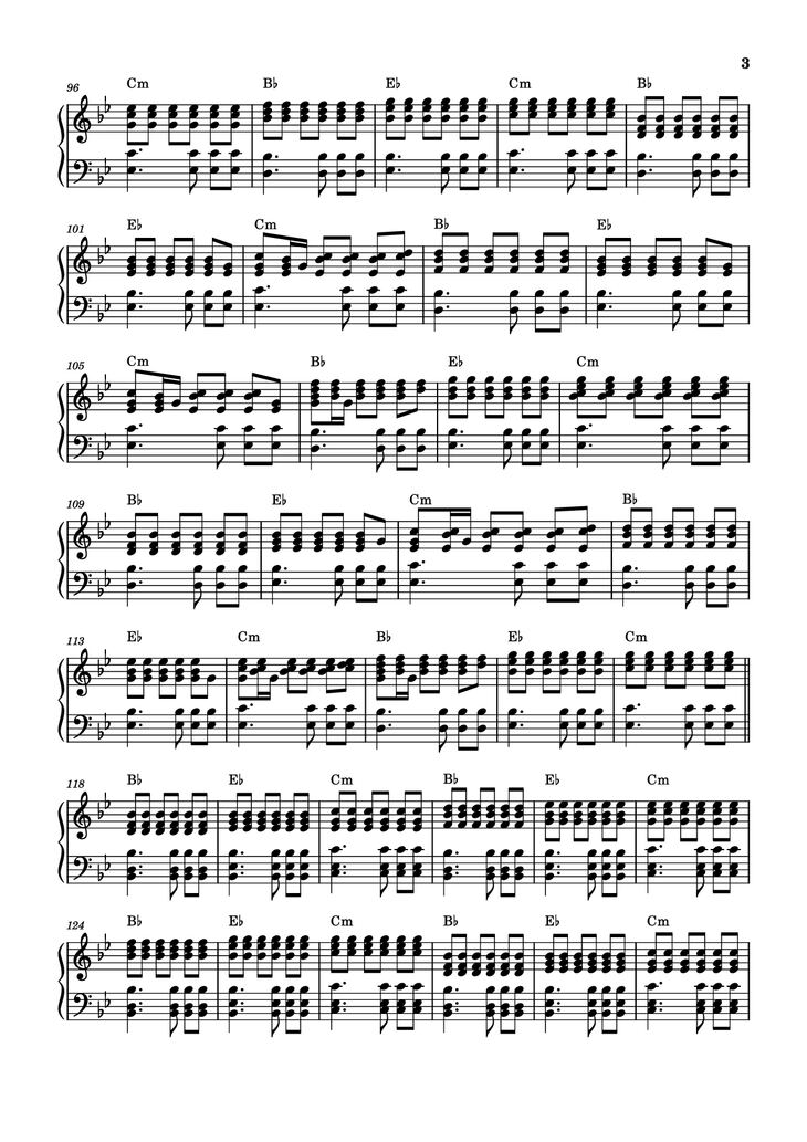 Page 3 of the piano sheet music PDF - Storm/Gathering Storm Piano by Transcribed by: Sam Anderson