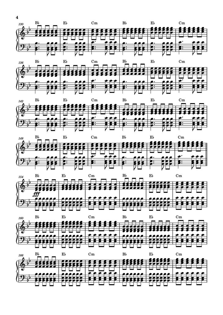 Page 4 of the piano sheet music PDF - Storm/Gathering Storm Piano by Transcribed by: Sam Anderson