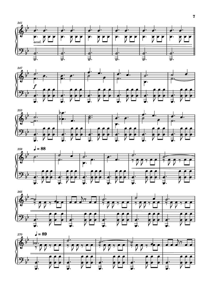 Page 7 of the piano sheet music PDF - Storm/Gathering Storm Piano by Transcribed by: Sam Anderson