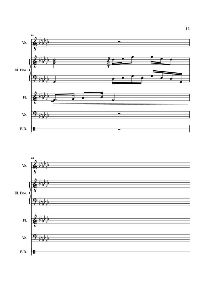 Page 11 of the piano sheet music PDF Piano Guitar Tab - Alone Again, Naturally Piano by Vulfmon (ft. Monica Martin