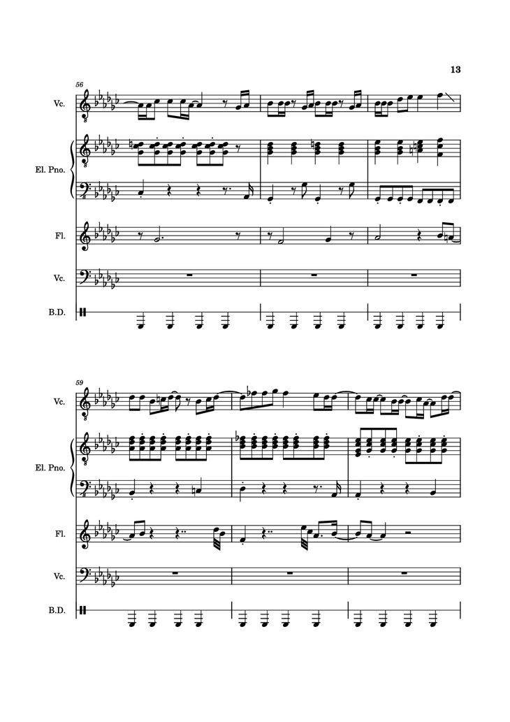 Page 13 of the piano sheet music PDF Piano Guitar Tab - Alone Again, Naturally Piano by Vulfmon (ft. Monica Martin
