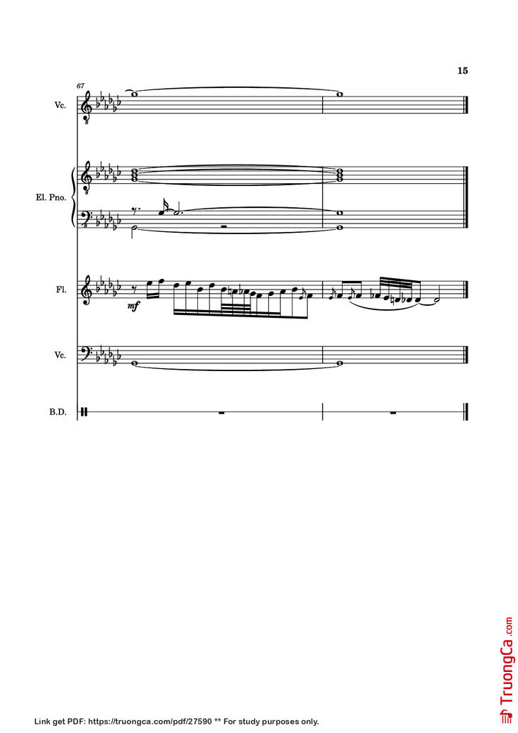 Page 15 of the piano sheet music PDF Piano Guitar Tab - Alone Again, Naturally Piano by Vulfmon (ft. Monica Martin