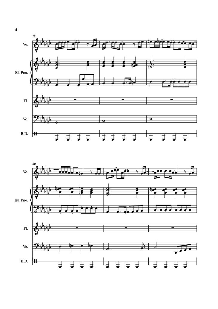 Page 4 of the piano sheet music PDF Piano Guitar Tab - Alone Again, Naturally Piano by Vulfmon (ft. Monica Martin