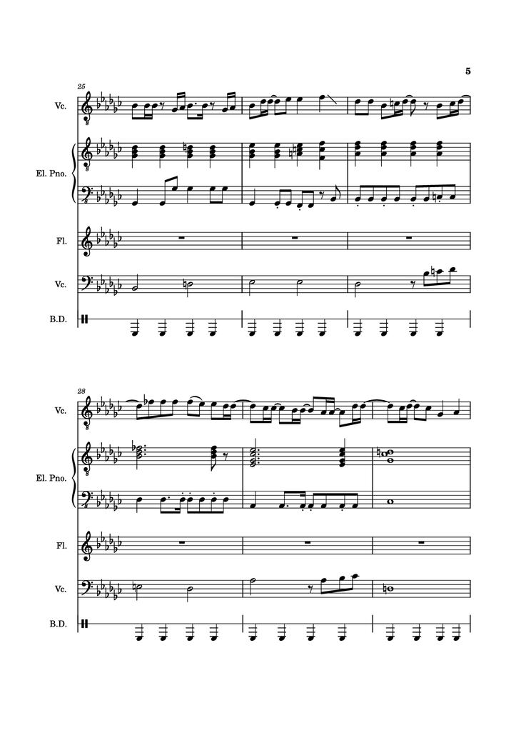 Page 5 of the piano sheet music PDF Piano Guitar Tab - Alone Again, Naturally Piano by Vulfmon (ft. Monica Martin