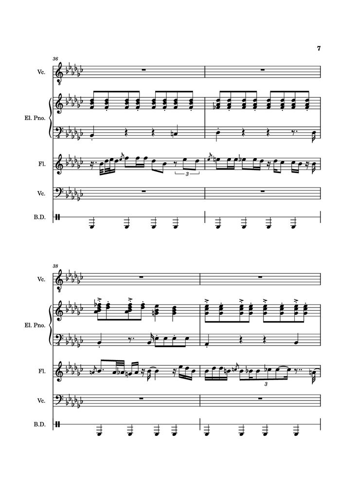 Page 7 of the piano sheet music PDF Piano Guitar Tab - Alone Again, Naturally Piano by Vulfmon (ft. Monica Martin
