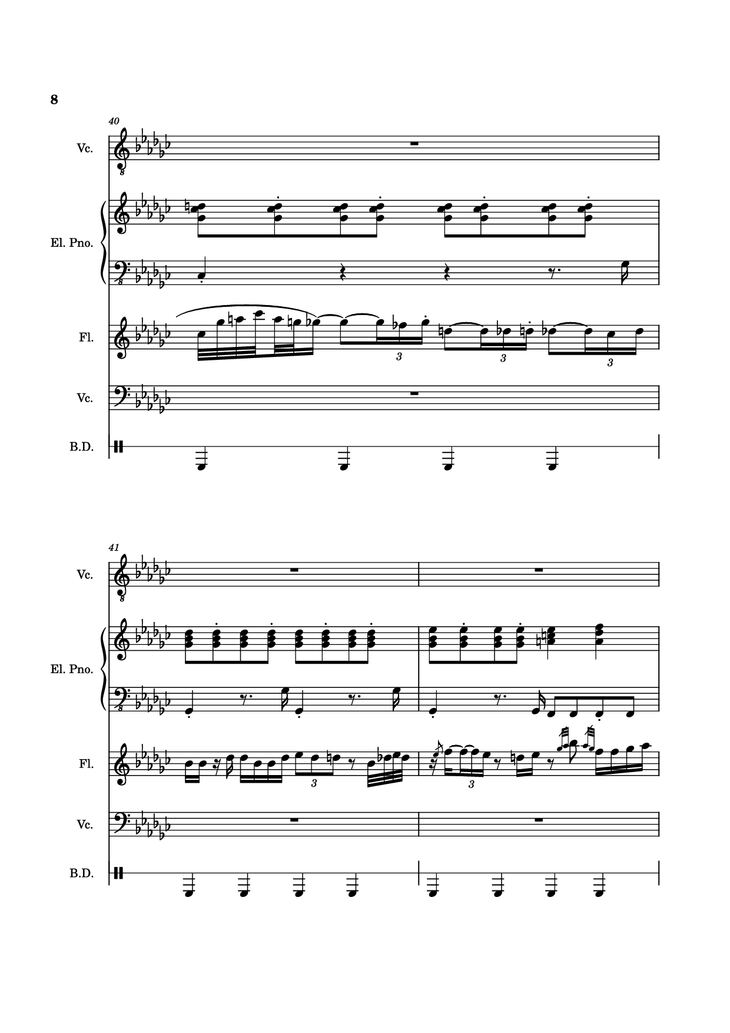 Page 8 of the piano sheet music PDF Piano Guitar Tab - Alone Again, Naturally Piano by Vulfmon (ft. Monica Martin