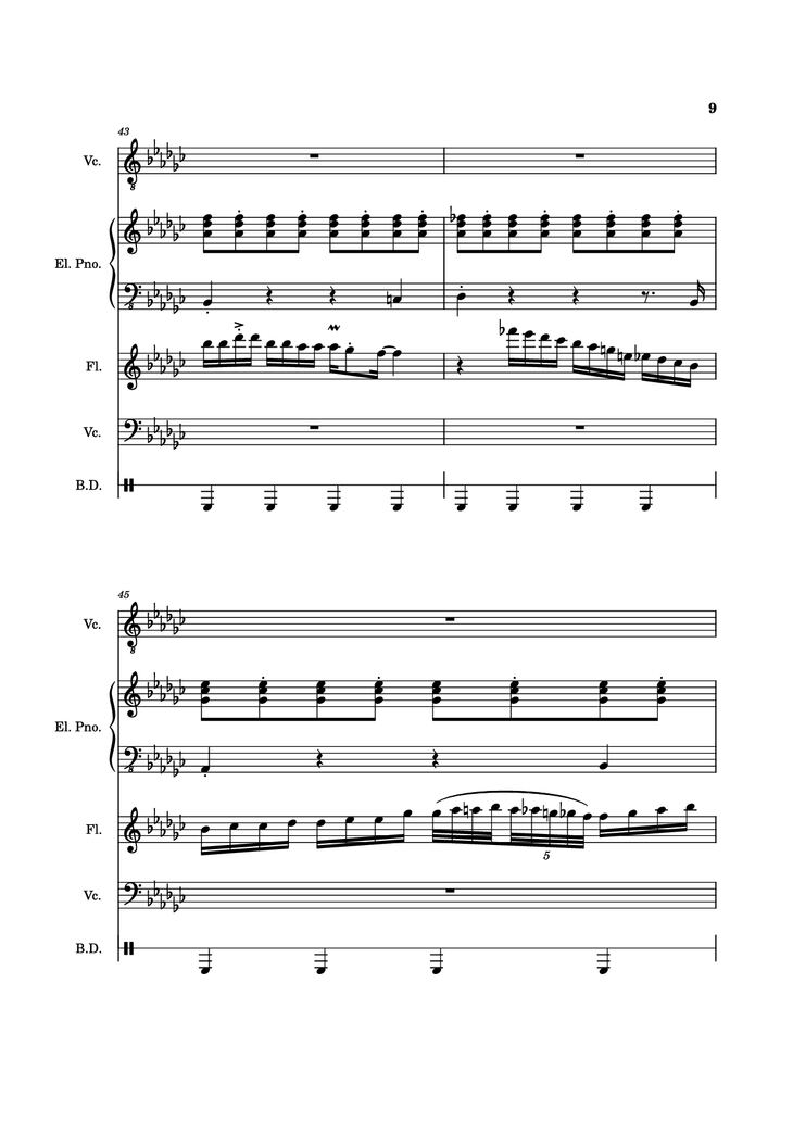Page 9 of the piano sheet music PDF Piano Guitar Tab - Alone Again, Naturally Piano by Vulfmon (ft. Monica Martin