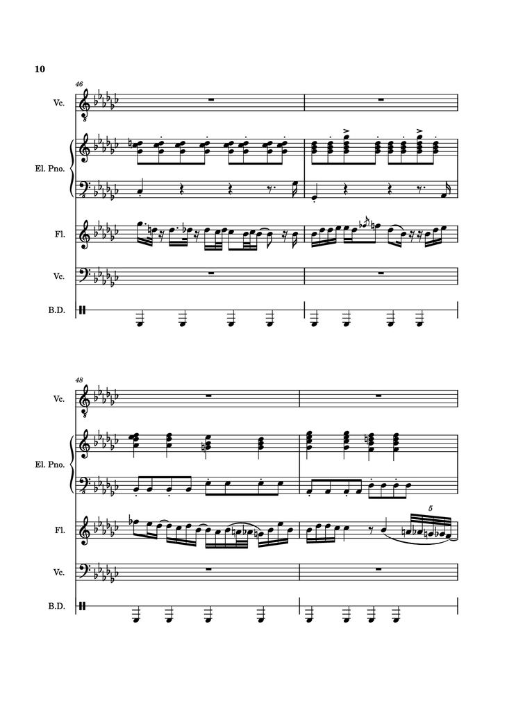 Page 10 of the piano sheet music PDF Piano Guitar Tab - Alone Again, Naturally Piano by Vulfmon (ft. Monica Martin