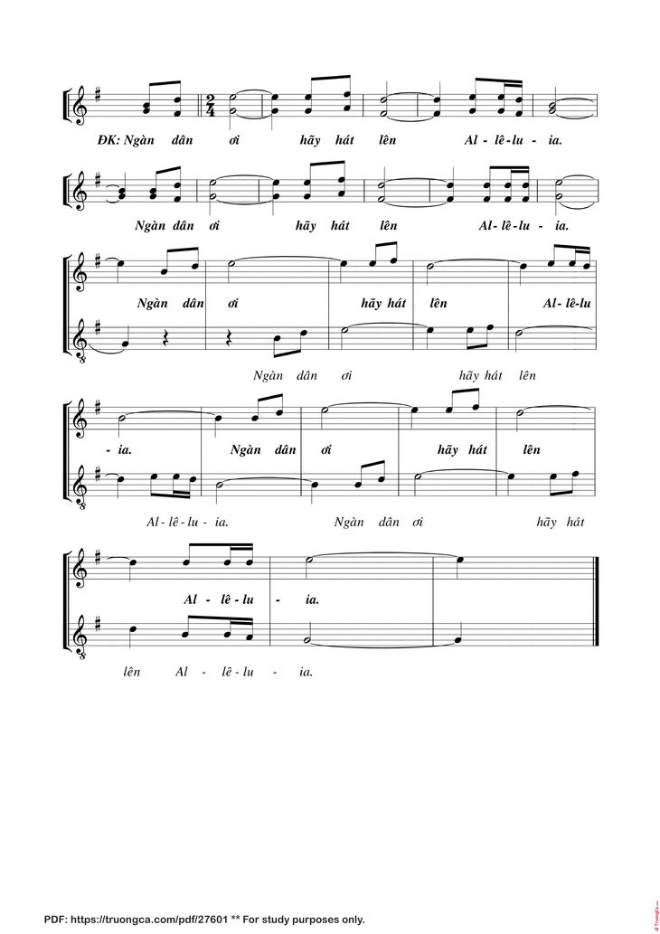 Page 2 of the piano sheet music PDF - Hãy cất tiếng hát by NGỌC LINH