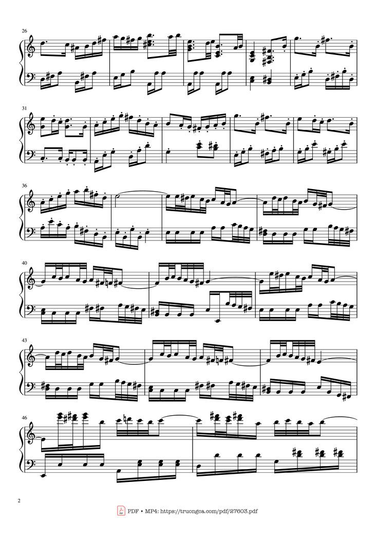 Page 2 of the piano sheet music PDF Piano - A Town with an Ocean View Piano (Advance) by Joe Hisaishi