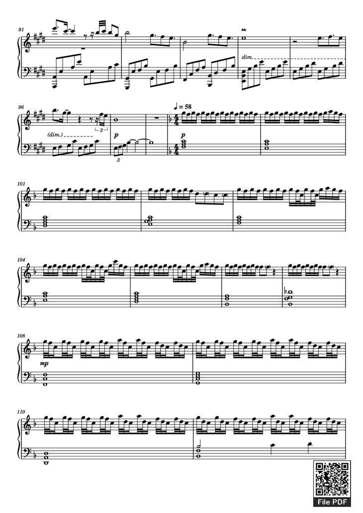Page 3 of the piano sheet music PDF Piano - Liyue Medley Piano by Yu-Peng Chen