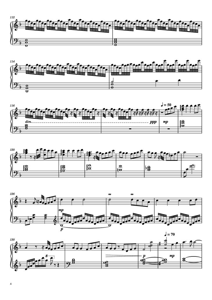 Page 4 of the piano sheet music PDF Piano - Liyue Medley Piano by Yu-Peng Chen