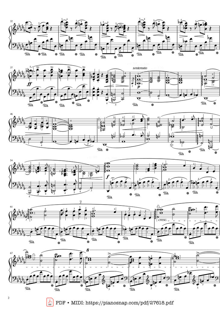 Page 2 of the piano sheet music PDF Piano - Funeral March Sonata No. 2 Op. 35 (Chopin) by Frédéric Chopin