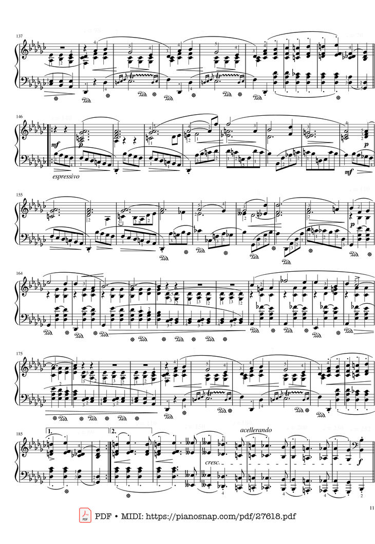 Page 11 of the piano sheet music PDF Piano - Funeral March Sonata No. 2 Op. 35 (Chopin) by Frédéric Chopin