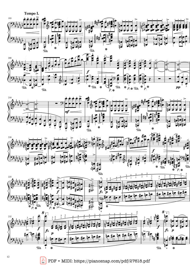 Page 12 of the piano sheet music PDF Piano - Funeral March Sonata No. 2 Op. 35 (Chopin) by Frédéric Chopin