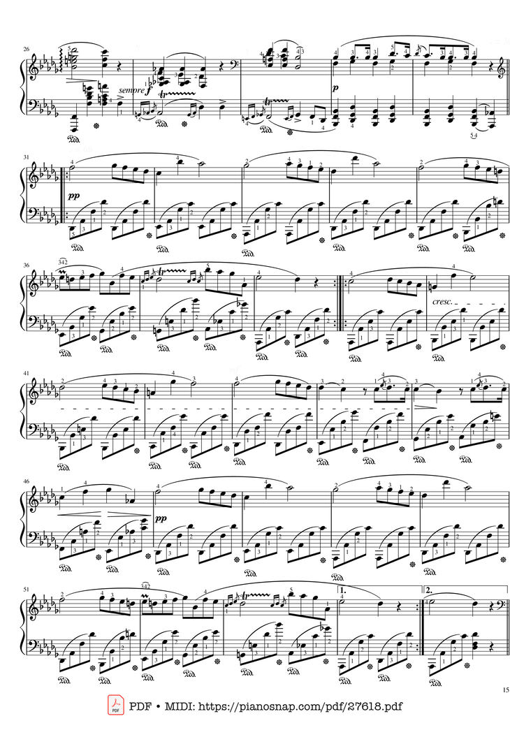 Page 15 of the piano sheet music PDF Piano - Funeral March Sonata No. 2 Op. 35 (Chopin) by Frédéric Chopin