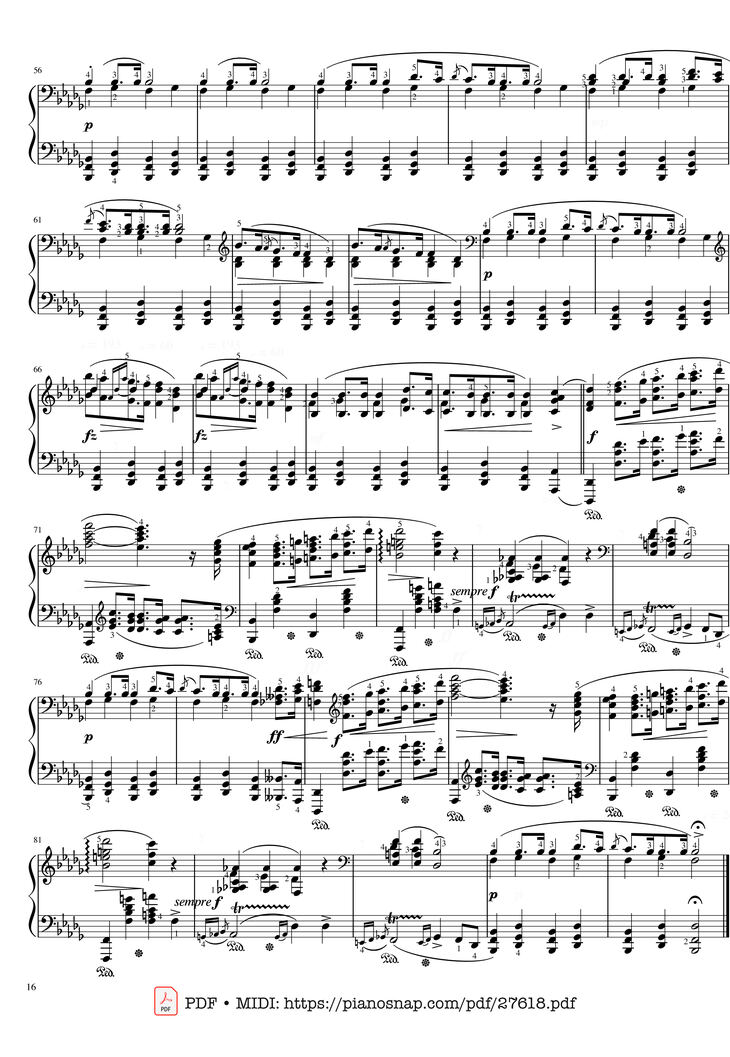 Page 16 of the piano sheet music PDF Piano - Funeral March Sonata No. 2 Op. 35 (Chopin) by Frédéric Chopin