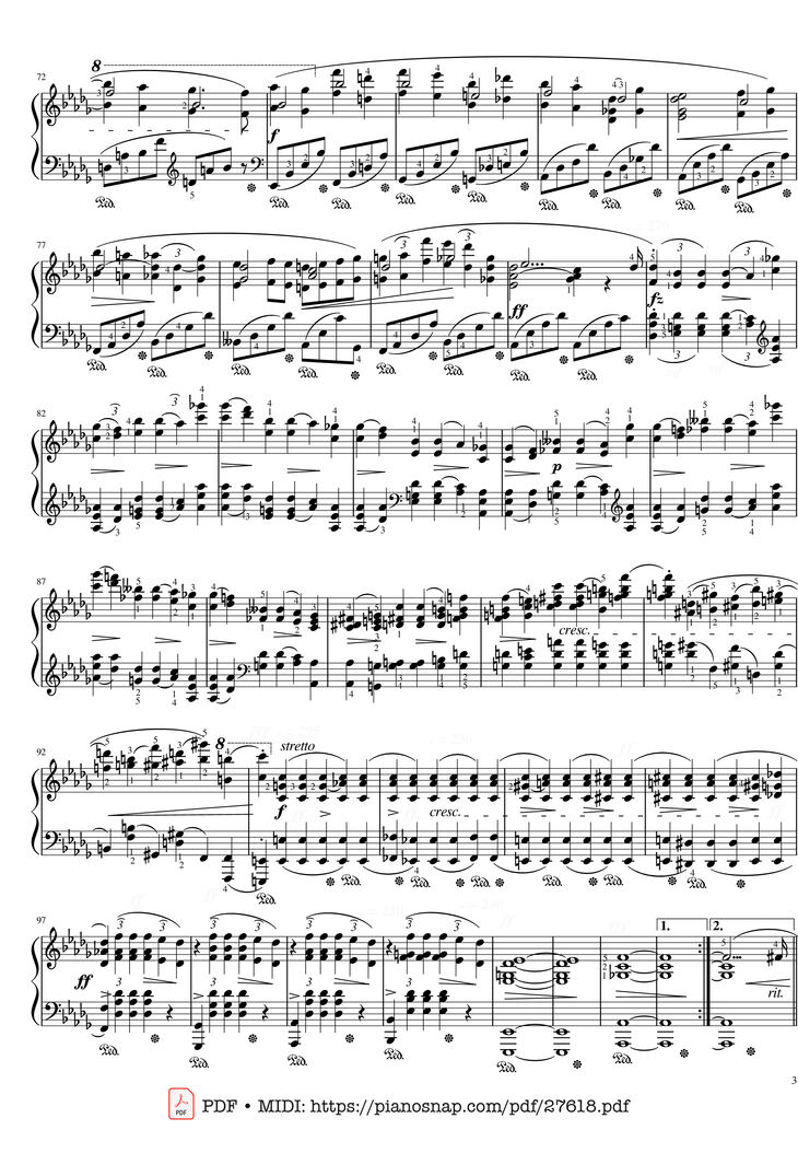 Page 3 of the piano sheet music PDF Piano - Funeral March Sonata No. 2 Op. 35 (Chopin) by Frédéric Chopin