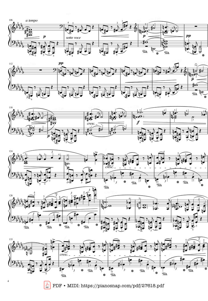 Page 4 of the piano sheet music PDF Piano - Funeral March Sonata No. 2 Op. 35 (Chopin) by Frédéric Chopin