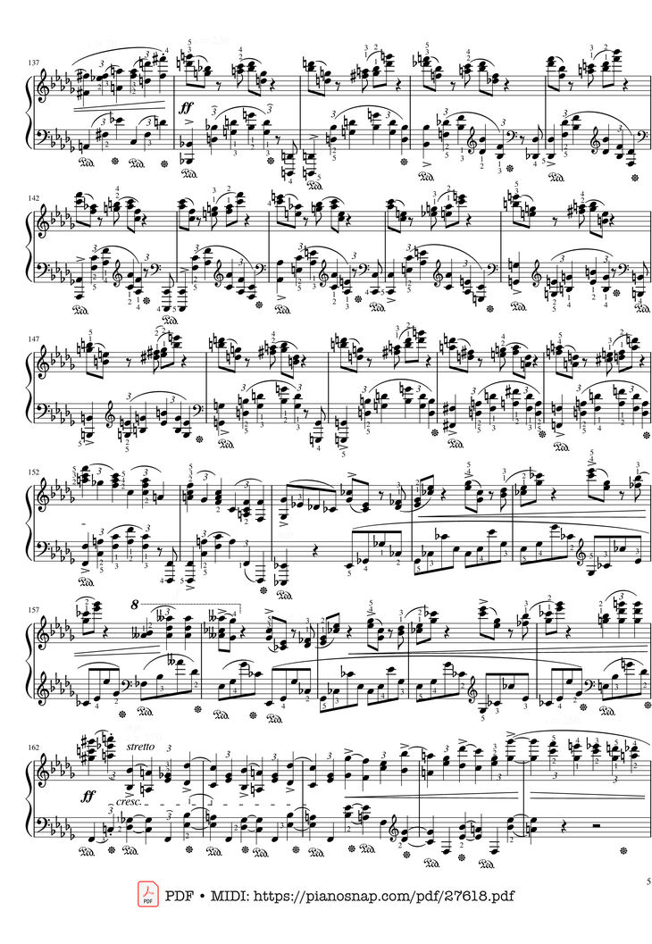 Page 5 of the piano sheet music PDF Piano - Funeral March Sonata No. 2 Op. 35 (Chopin) by Frédéric Chopin