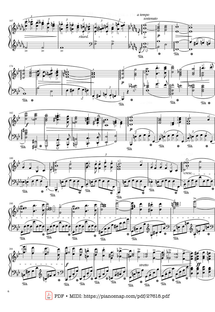 Page 6 of the piano sheet music PDF Piano - Funeral March Sonata No. 2 Op. 35 (Chopin) by Frédéric Chopin