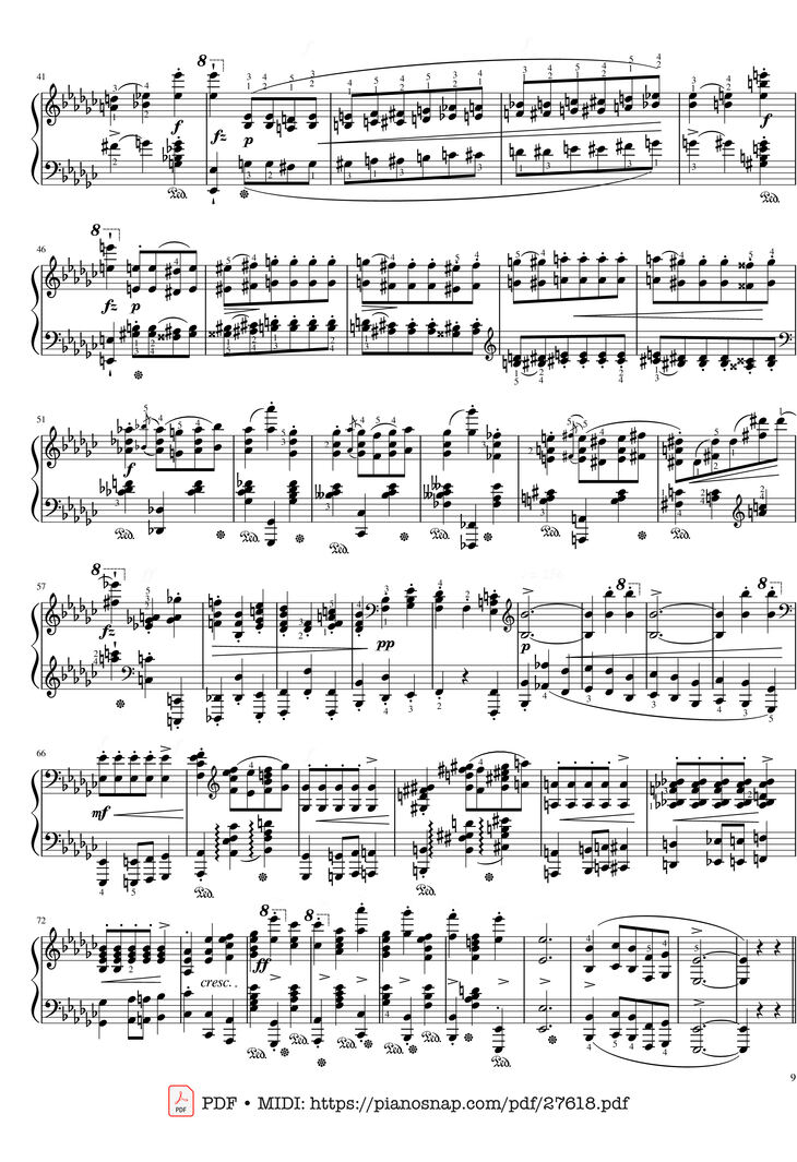 Page 9 of the piano sheet music PDF Piano - Funeral March Sonata No. 2 Op. 35 (Chopin) by Frédéric Chopin