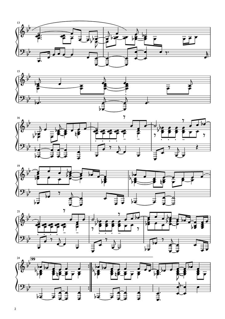Page 2 of the piano sheet music PDF Piano - Sweet Love Piano by Anita Baker/Louis Johnson/Gary Bias