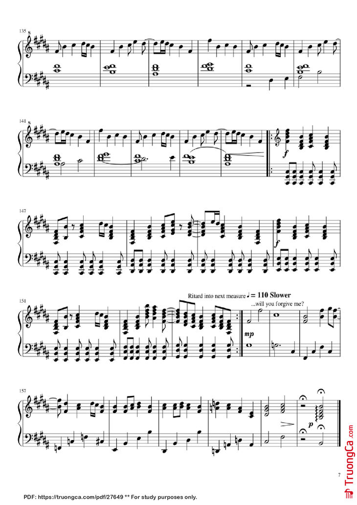 Page 7 of the piano sheet music PDF Piano - Hopes and Dreams/Save the World Piano by Toby Fox